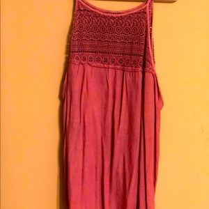 Pink knit halter tank top